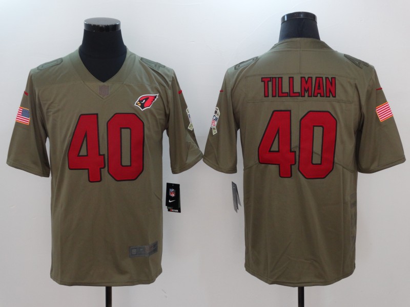 Men Arizona Cardinals #40 Tillman Nike Olive Salute To Service Limited NFL Jerseys